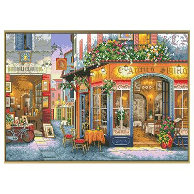 Happiness Corner Stickpackungen Kreuzstich-Muster Stick-Kits Unbedruckte Leinwand 11 14CT Handgemalte Kreuzstich-Stickerei Malerei