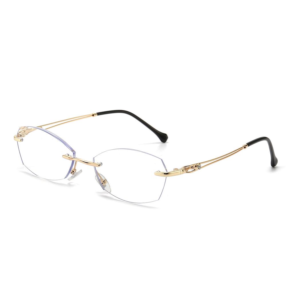 New High-end Frameless Reading Glasses for Women, Diamond-cut Anti-blue Light Reading Glasses for Women, Fashionable Age-reducing Reading Glasses