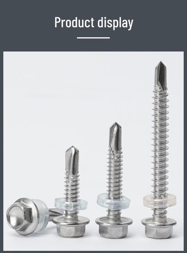 Rust-Proof 410 Stainless Steel M5.5 Hex Head Self-Drilling Self-Tapping Screw