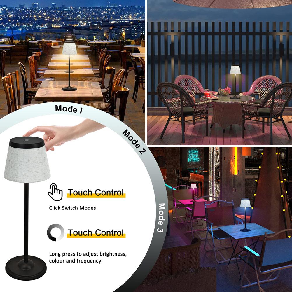 Rechargeable Table Lamps 1800mAh Battery Operated Ambient Light for Restaurant Home Dinner Dining Kitchen