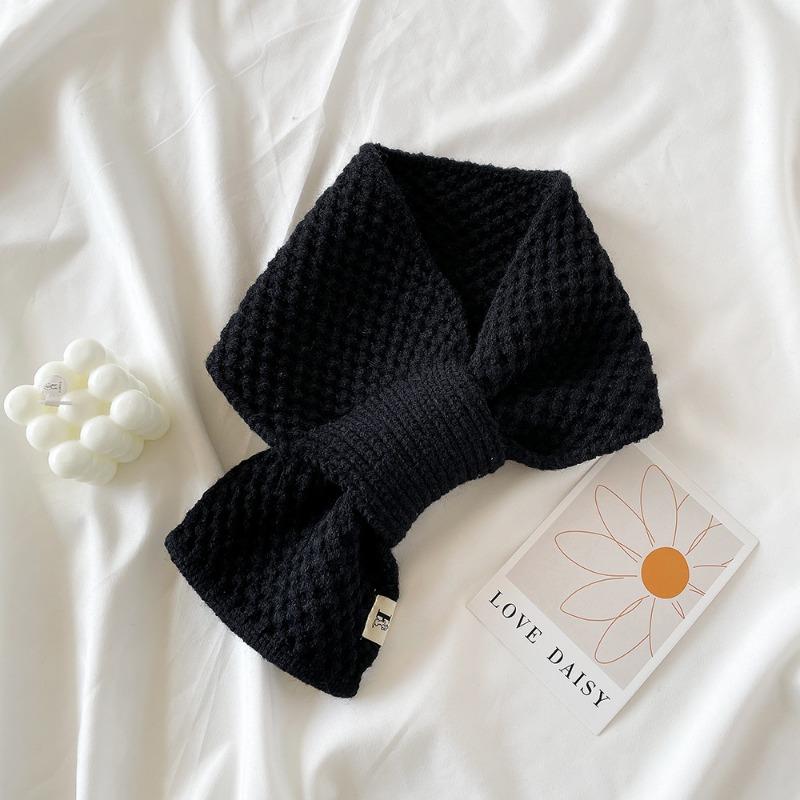 Knitted cross small scarf women's winter scarf autumn and winter new small versatile warm scarf