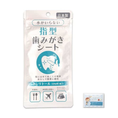 

Finger-shaped toothbrush sheets (5 sheets) + bonus pocket tissue