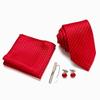Men Ties Set Classic Breathable Comfortable Men s Tie Handkerchief Cufflinks Gift Set for Business Casual Red