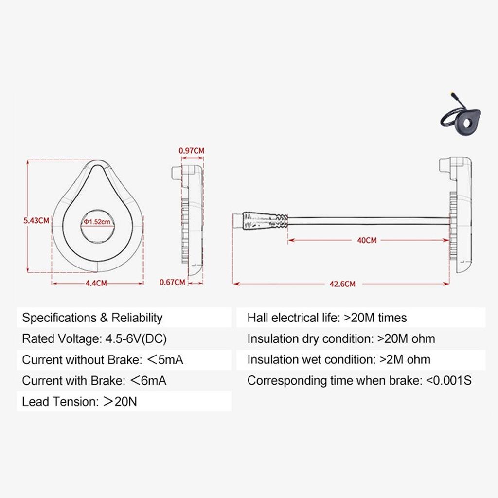 Electric Pedal Sensor 12 Magnets Electric Bikes Sensor Waterproof Interface High Accuracy Dual Hall For Electric Bike
