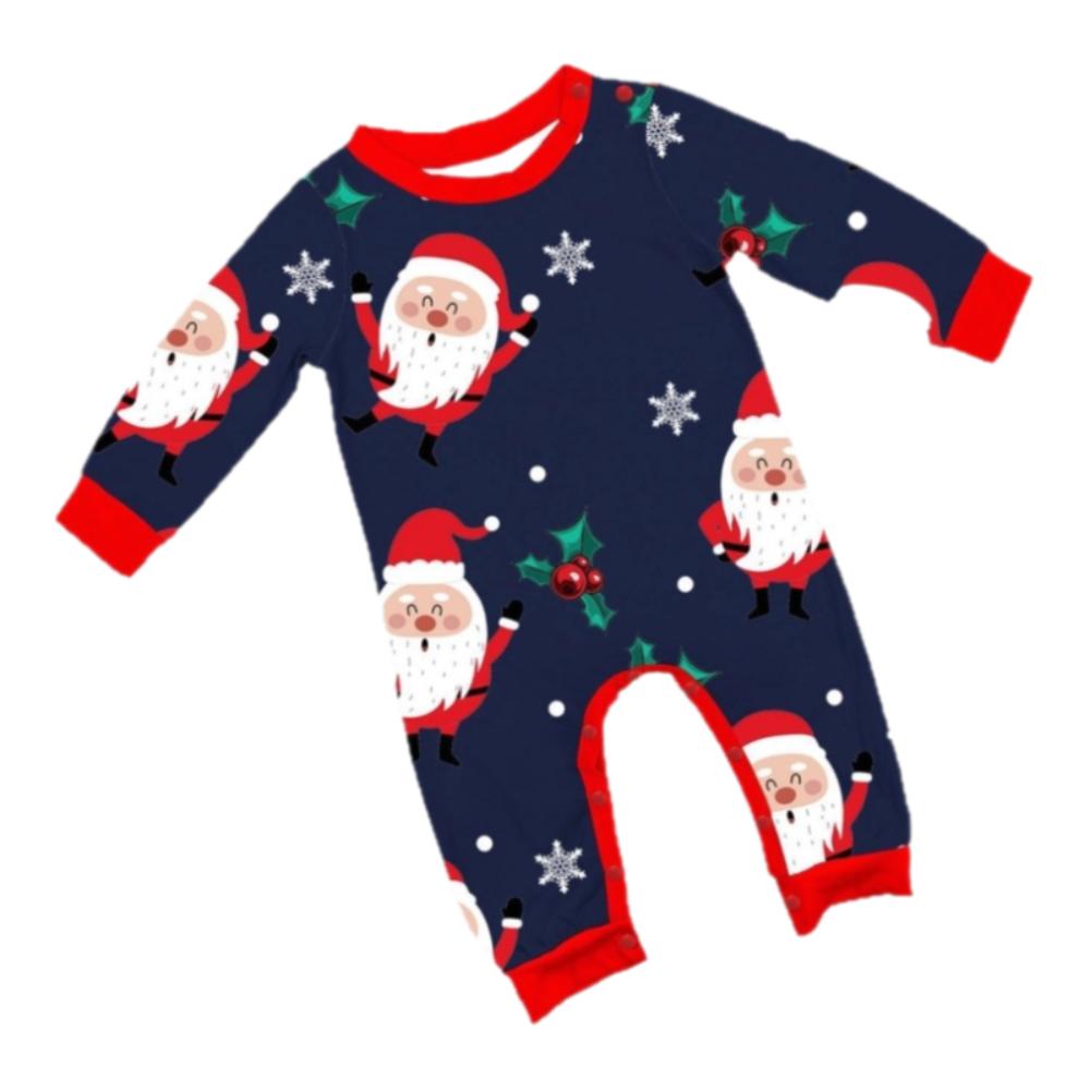 Christmas Family Matching Outfits Cute Santa Soft Loose Christmas Pyjamas Set Top+Pants Printed Adult Kids Loungewear Dad Mom