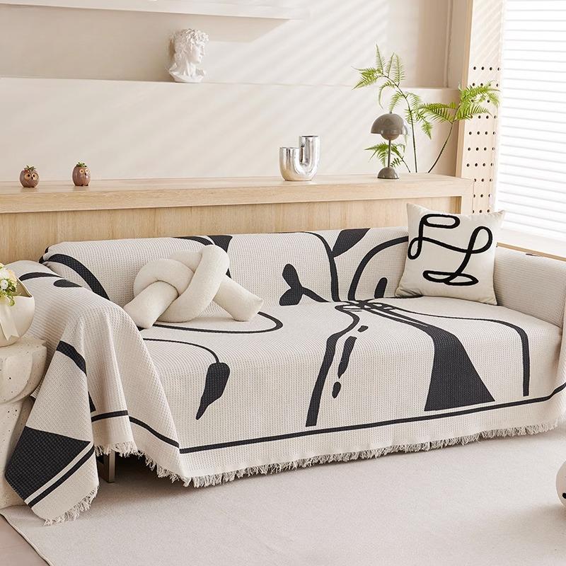 

Современный хлопок и лен Хлопок и лен Печатный диван Полотенце Диванная подушка Четыре сезона Универсальный диванный чехол Ткань Чехол 180*130