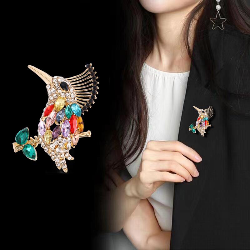 Cute Bird Brooches For Women Men Multi-Color Rhinestone Animal Party Casual Brooch Pins Badge Gifts