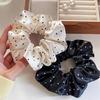 Polka Dot Black And White Scrunchies Large Hair Bands Female Elegant Hair Rope Ties Ponytail Holder Headwear