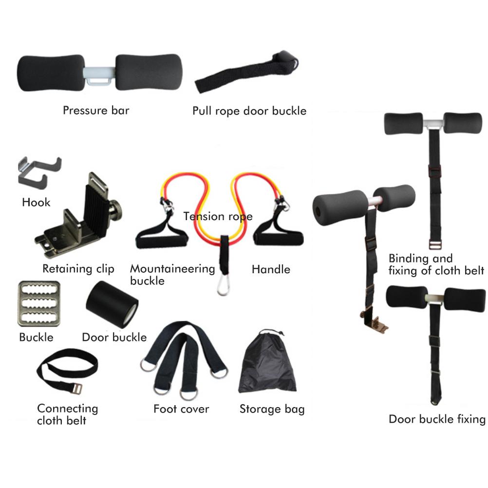 Hamstring Curl Strap Set Portable Adjustable Doorway Sit Up Exercise Training Assistant Abdominal