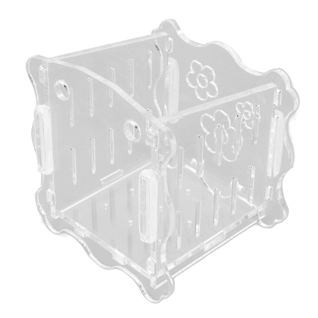 Pflanzbecher Acryl Transparent Durchlässiges Loch Sicher Blumentopf mit Saugnapf für Fische