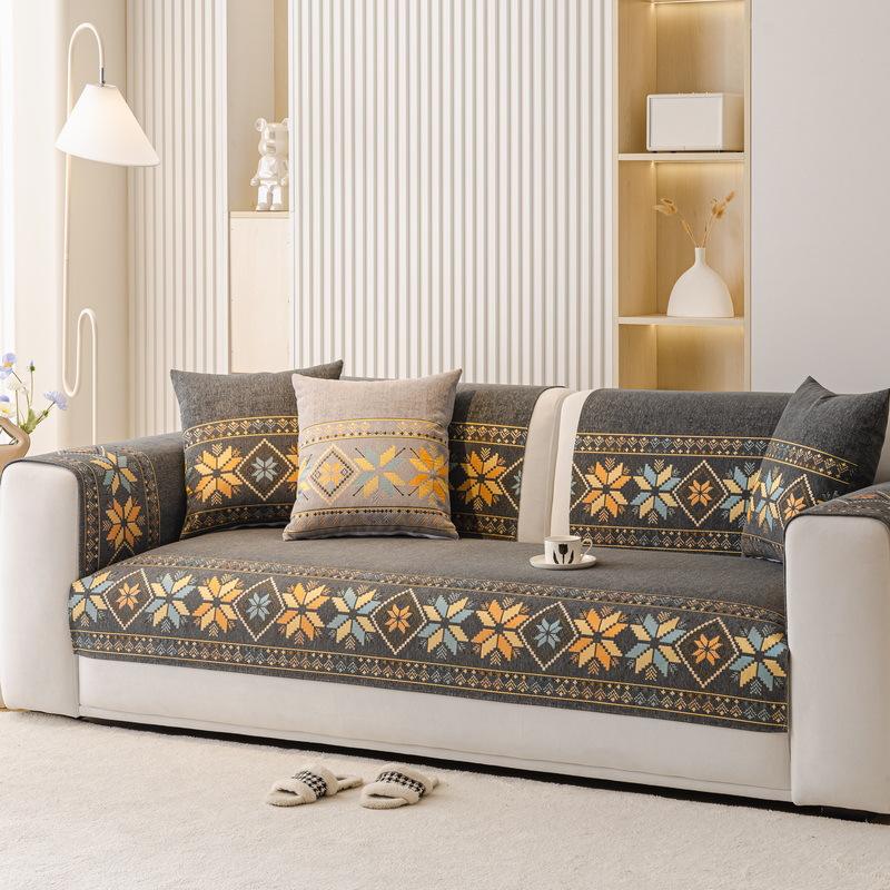 

Шенилл Сезоны Универсальные Подушки для Дивана Доступная Роскошь Ветер Нескользящие Подушки Полный Чехол для Дивана Спинка Дивана Подлокотники Перчатки 70x70cm 1pcs темно-серого