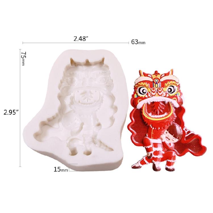 Chocolate Baking Mold Chinese Style Dragon and Lion Dance 3D Cake Molds Durable