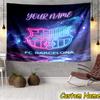 Custom Name FCB Crest Tapestry Room Decoration Wall Hanging for Living Room Bedroom, Dormitory, Birthday and Christmas Gifts