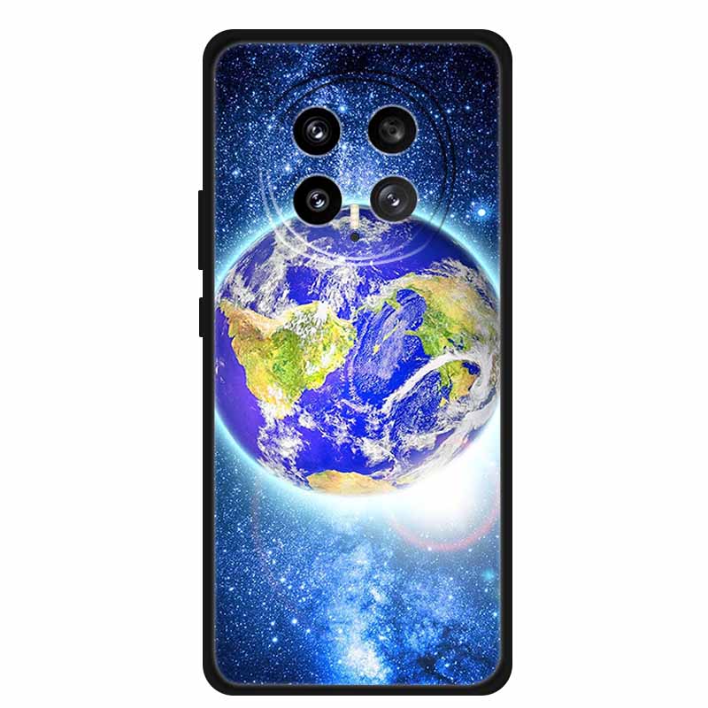 Mobile Phone Protective Case For Honor Magic8 5G Floral Painted Soft Black Silicone Back Cover For Honor Magic 8 2025 Case Funda