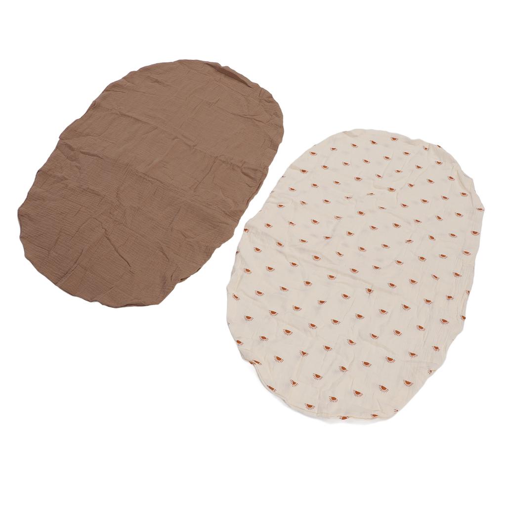 Pachet de 2 Cearșafuri pentru Coșuleț Moale Respirabil Husă Ajustată pentru Saltea Coșuleț Bebeluș Potrivire Universală