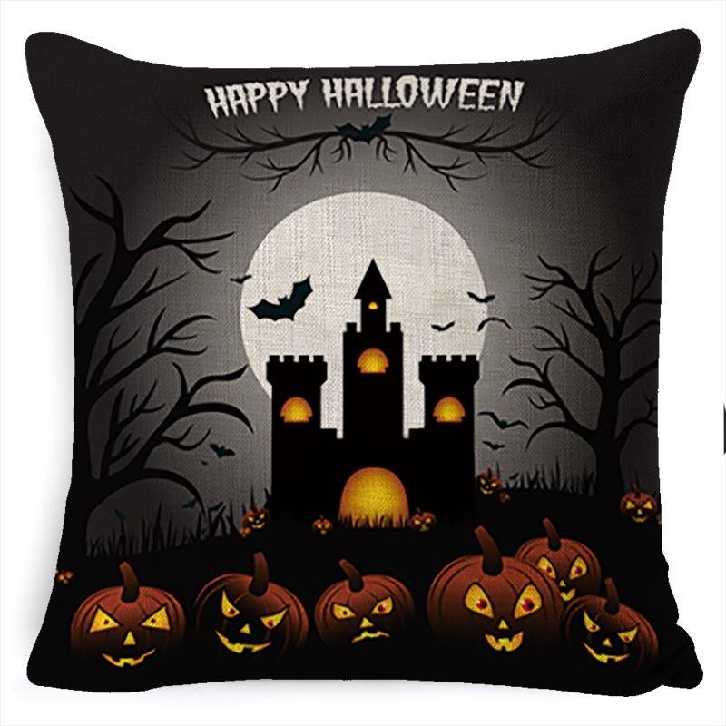 Halloween Pumpkin Horror Series Linen Pillow Cover Car Cushion Pillow