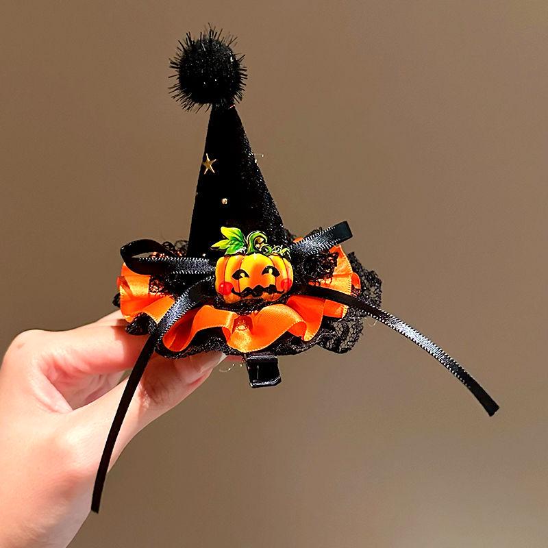 

Kids Halloween Hair Clips: Pumpkin Witch Hat & Cosplay Accessories Halloween Clip