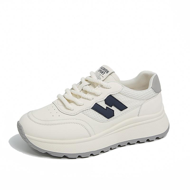 Leather Women's Thick-soled Lightweight Sports Shoes Women's Shoes Autumn New Versatile Casual Dad Shoes