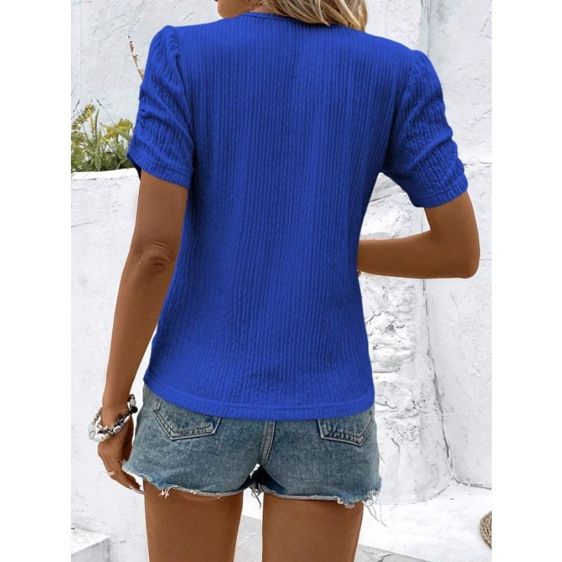 Summer Women's New Round Neck Fashion Short Sleeved Top