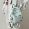 Leisure campus solid color high school student schoolbag new small fresh nylon travel backpack outside