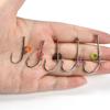 MNFT 5Pcs/Box New Carbon Steel Circle Live Shrimp Fixed Hooks for Carp Lure Fishing for River and Stream Depths