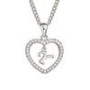 Concise Hollowed Heart Alphabet Unisex Necklace Jewelry Neck Chain Pendant Decor
