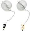Cat Tea Infuser, 2 Pcs Cute Tea Diffuser Stainless Steel Mesh Loose Leaf Tea Infusers Tea Ball Strainers with Cat Pendants (Black&Orange Cats)