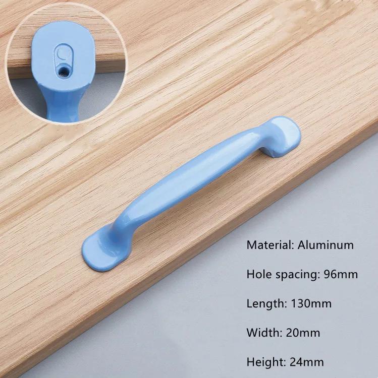 Modern Simple Aluminum Colorful Furniture Handles Children's Room Cabinet Door Handles Drawers Wardrobe Knobs Home Decoration