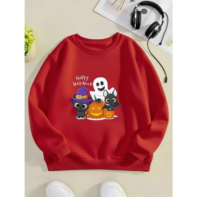 Kids Sweatshirt,Boys' Crew Neck Sweatshirt Fashion Print Halloween Christmas Football Trendy Element Top(Easy-Care)
