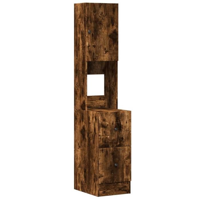 VidaXL Armoire de cuisine chêne fumé 35x50x180 cm bois d'ingénierie, placard de cuisine, unité de cuisinette, armoire de 840762