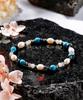 Polalita Turkish Blue Pearl Point Bracelet (Plt-Br-013_Gd)