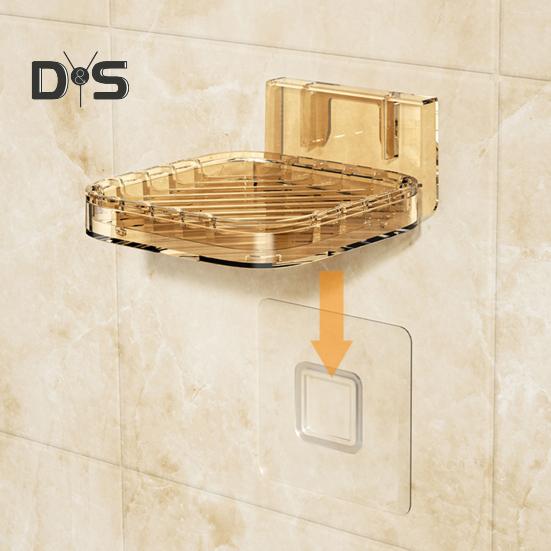 Nástěnný box na mýdlo s odnímatelnou odtokovou vaničkou Silná nosná samolepicí Stojan na mýdlové misky se snadnou instalací