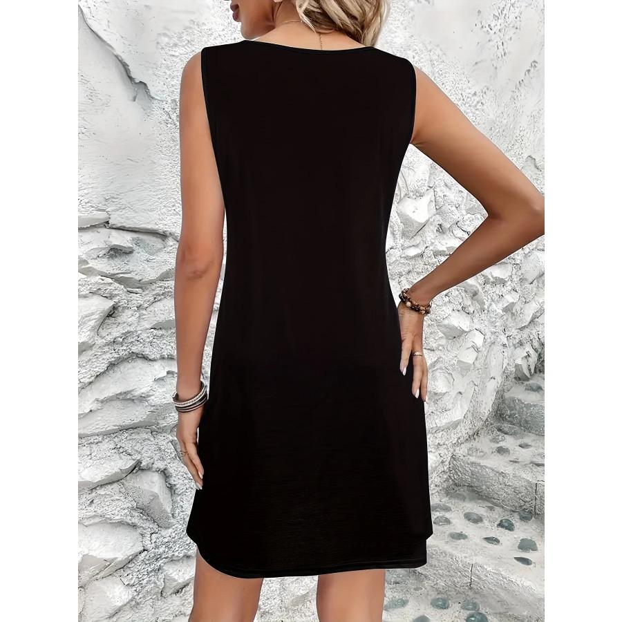 Women'S Gothic Punk Floral Skull Graphic Print Sleeveless Midi Dress Casual Black A-Line Tank Dresses Woman Summer Y2k Clothes