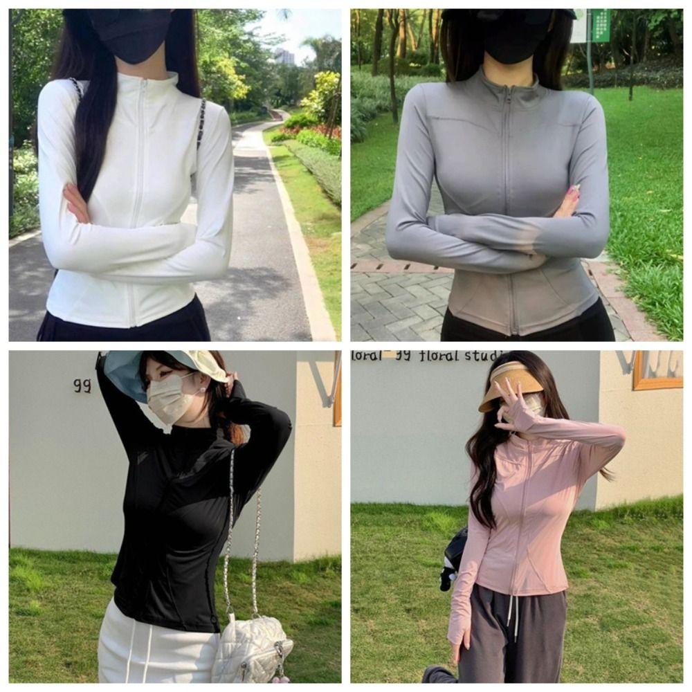 Anti-UV Sun Protection Top Women Stand Up Collor Quick Dry Sweatshirts Outdoor Jackets Cycling