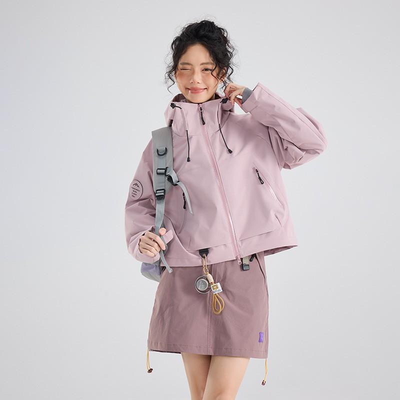 Lightweight Waterproof Windproof Hiking Jacket Women Men Short Cut Outdoor Travel Climbing Camping Cycling