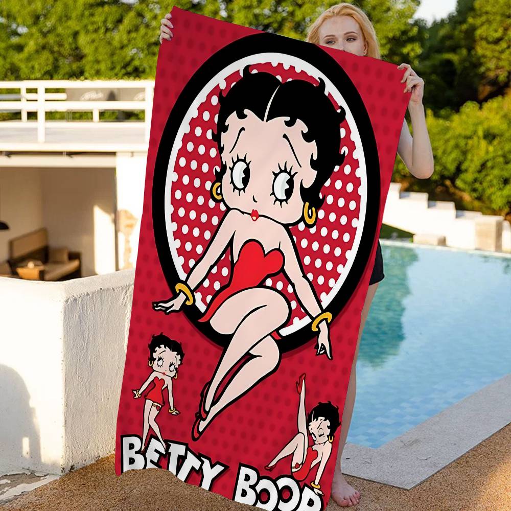 Cartoon B-BettyS BoopS Microfiber Beach Towel Absorbent Quick Dry Soft Yoga Swimming Resort Mountain Climbing Towel