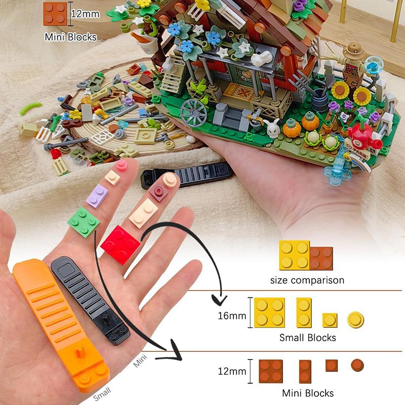 Non-Toxic Farm House Mini Building Blocks 899Pcs Rural Cottage Windmill Model Kit Adult Collectible Bricks Toy Gift