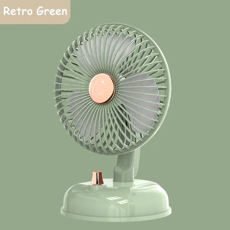

F10 Portable Shaking Small Fan Silent Table Desktop Electric Fan Type-C Lithium Battery Charging Fan For Home Student Dormitory зелений