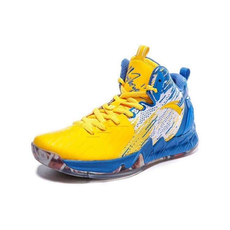 Anta KT2 Thompson Retro Mid-Top Basketball Shoes Men Basketball Shoes Yellow Blue 11721101-2