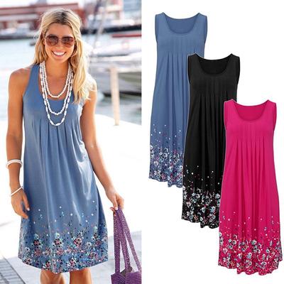 MakeWishes Women Summer Evening Party Beach Dress Floral Sundress