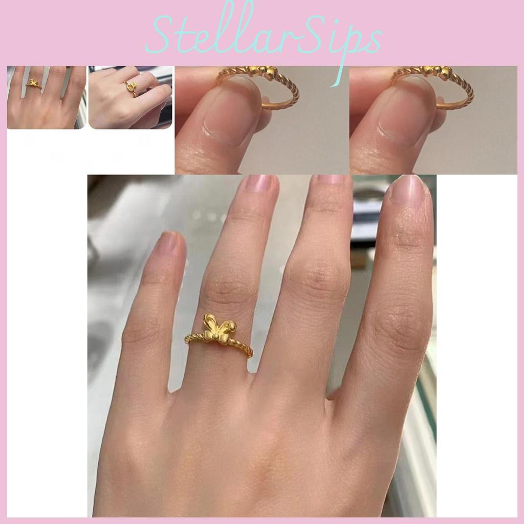 Copper Adjustable Unique And Gold Bowknot Rabbit Ear Ring For Women Stylish