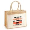 Jute Tote Bag with Pocket Ana Parfaite Humorous Gift for Woman Birthday Christmas Mother's Day Grandma | Shopping Bag for Groceries
