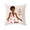Nordic Abstract Women's Peach Leather Velvet Printed Pillowcase Home Fashion Bedside Sofa Office Cushion Cover