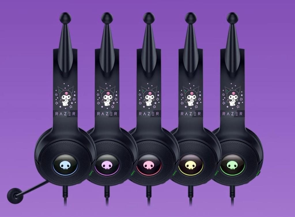 Razer Kraken Kitty V2 Gaming Headset with Officially and USB a Cute Gift Over-Ear Kuromi, Licensed, Wired, Microphone,