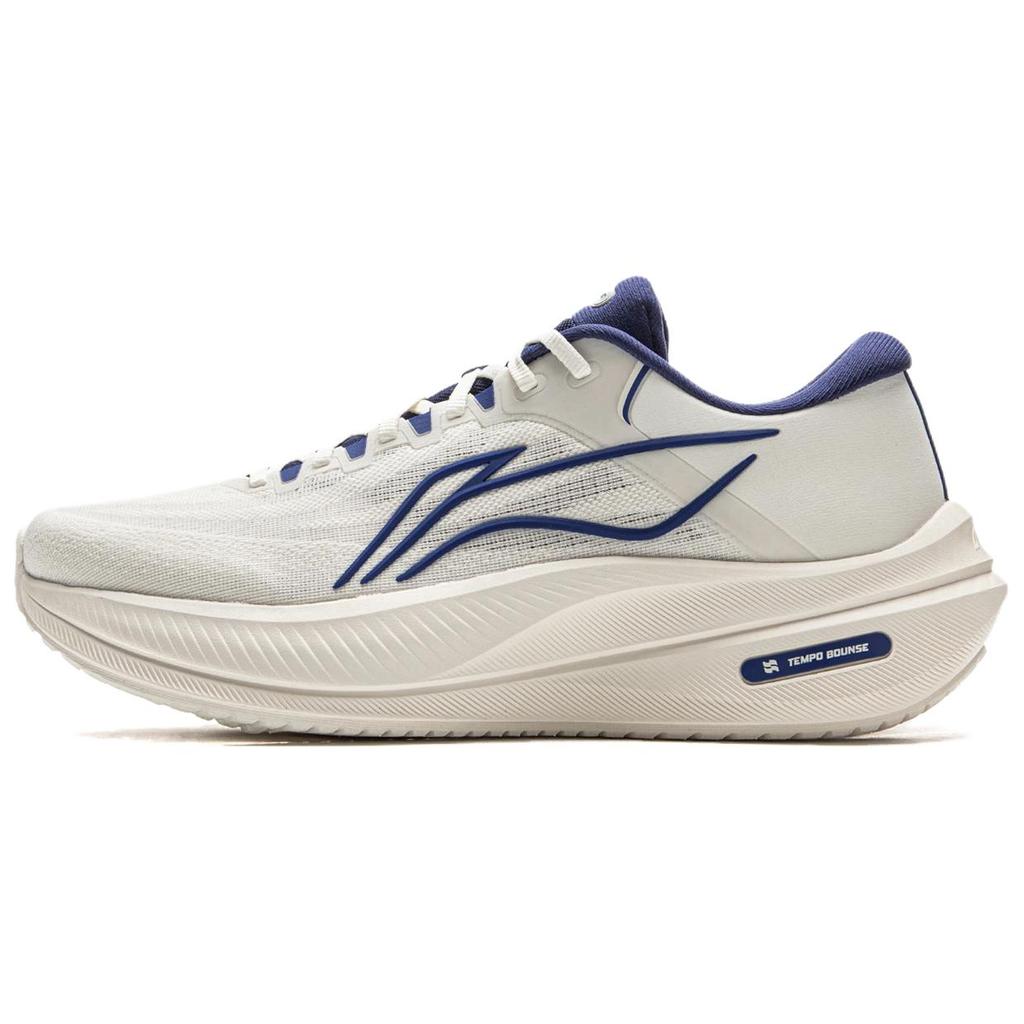 LiNing Yueying 5 Cushioning Abrasion Resistant Breathable Rebound Low Top Sky Wave Technology Running Shoes Men's Ivory ARHV015-15