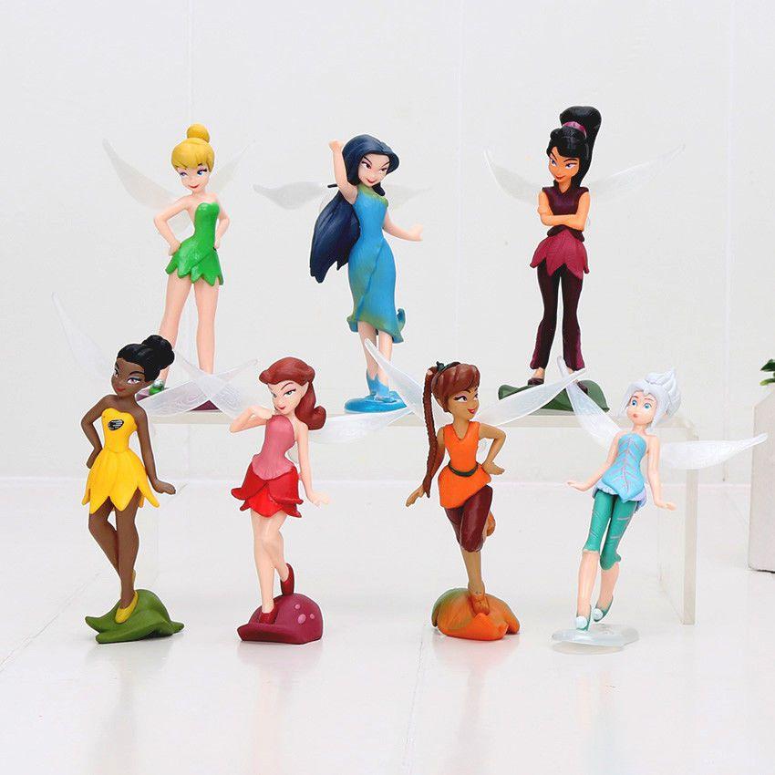 Charming 7 Pcs Tinkerbell Tinker Bell Fairy Action Figures For Kids With Stands