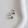 _yy23 Surgical Steel Silver Ball Daily Earrings