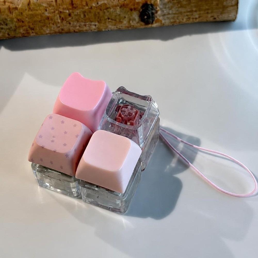 Plastic Fidget Keychain Transparent Keycap Clicker Funny Stress Relief Pendant  Daily