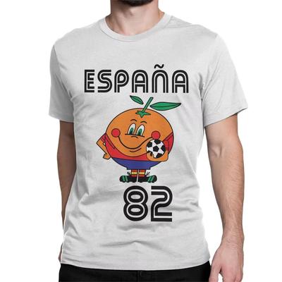 1982 Spanien Weltmeisterschaft Cartoon Orange 3D-Druck T-Shirts Sommer Rundhals Modisch Lässig Kurzärmelig Herren T-Shirts