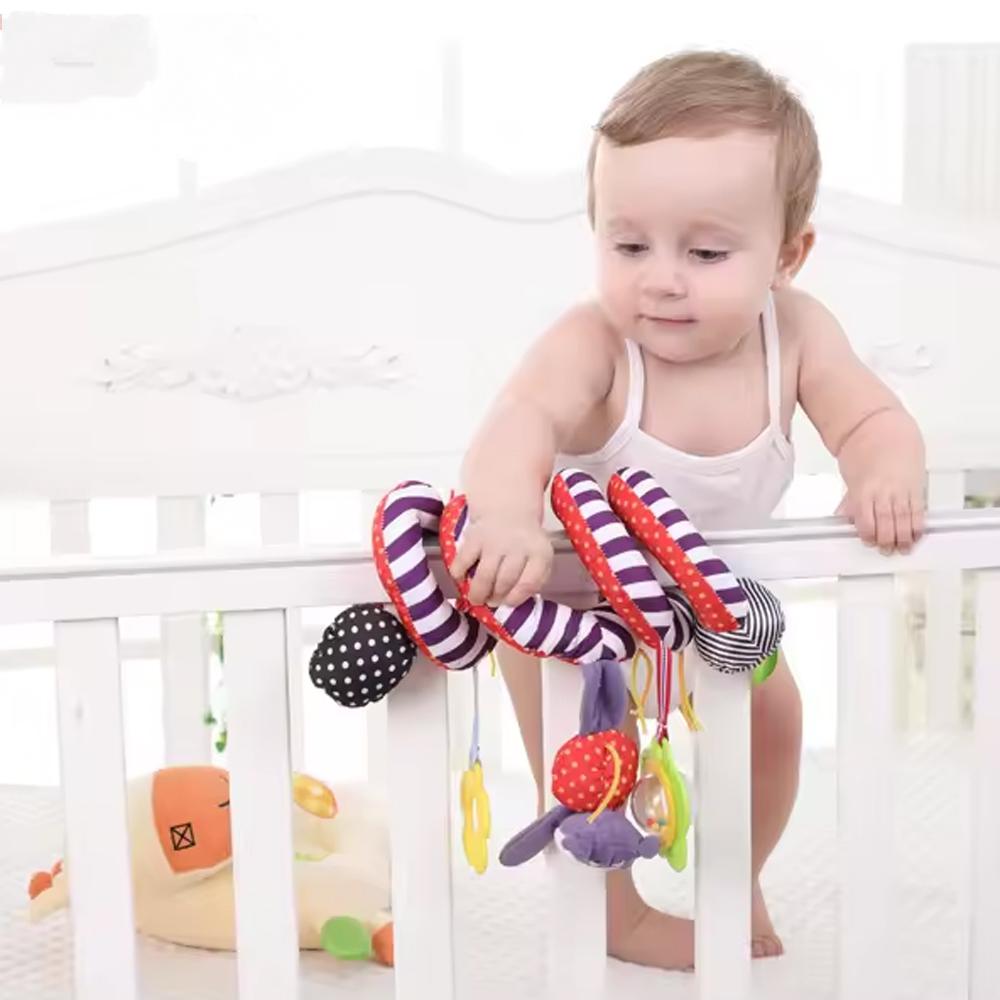 Plush Fabric Pp Cotton Sensory Development Musical Doll Infant Game Rattle Plush Bed Toy Hanging Mobiles Car Seat Playthings Gifts